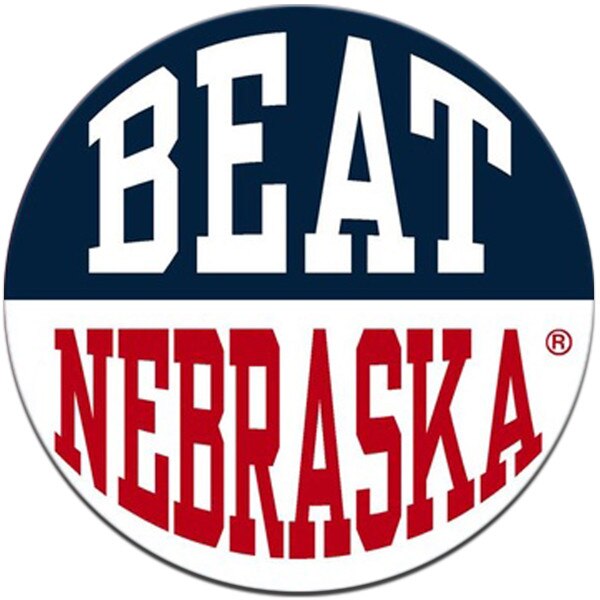 Beat Nebraska spirit button